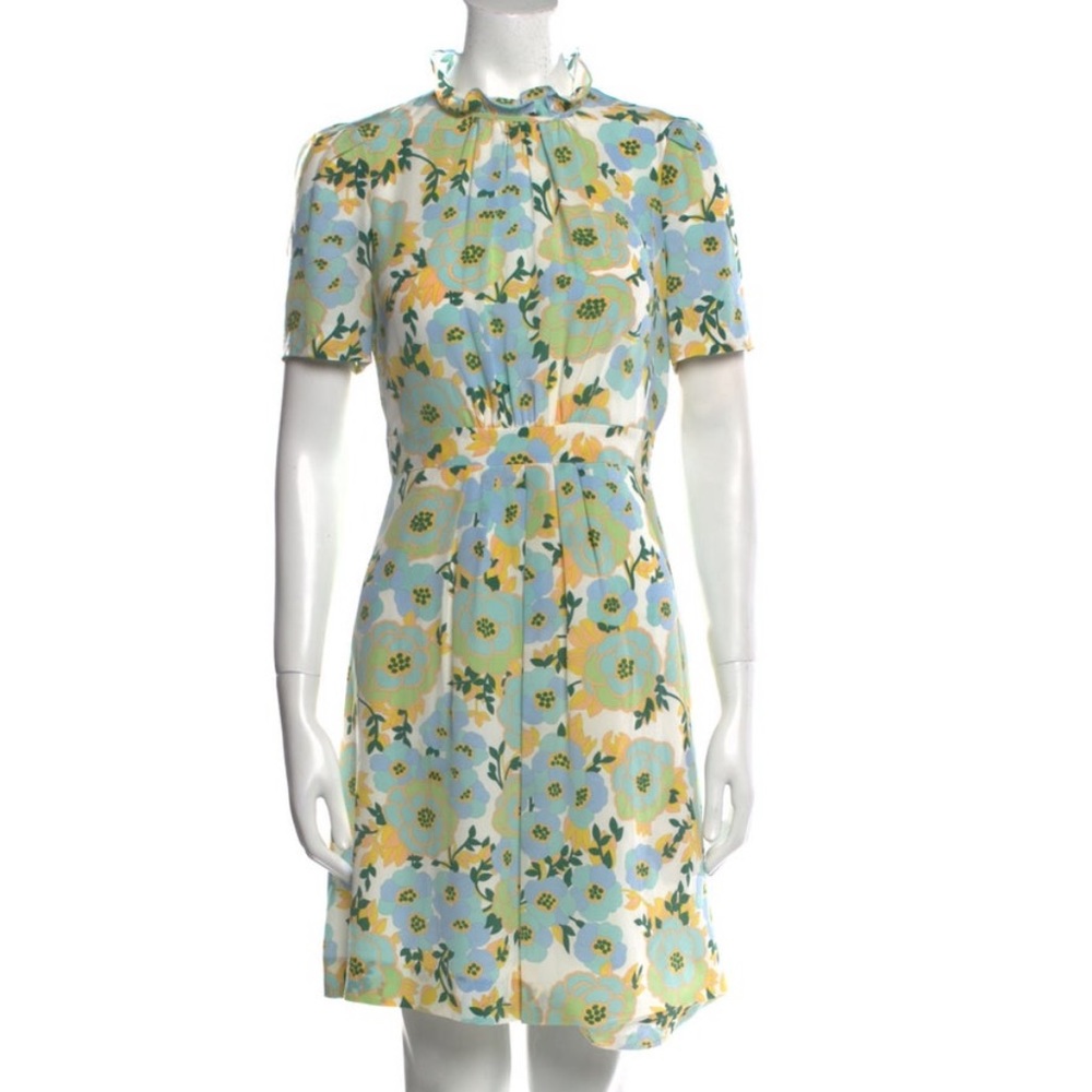 SANDRO Silk Mini Dress Pastel Floral
